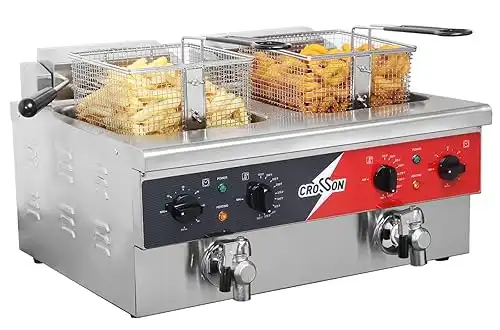 CROSSON 12L Dual Tank Countertop Electric Deep Fryer